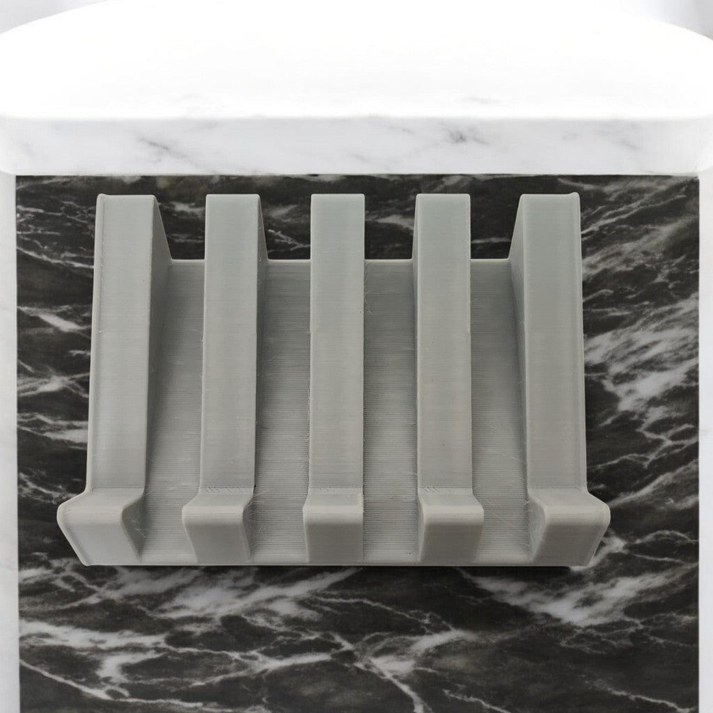 Saboneteira Inclinada para Pia com 5 Estrias - Minimalista, Elegante e Moderno para Banheiro